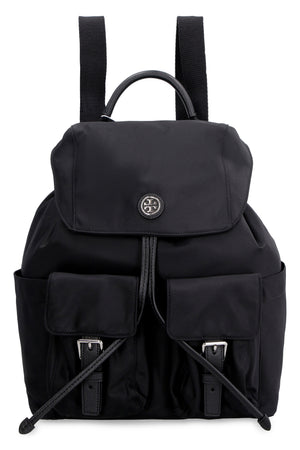 Virginia leather details nylon backpack-1